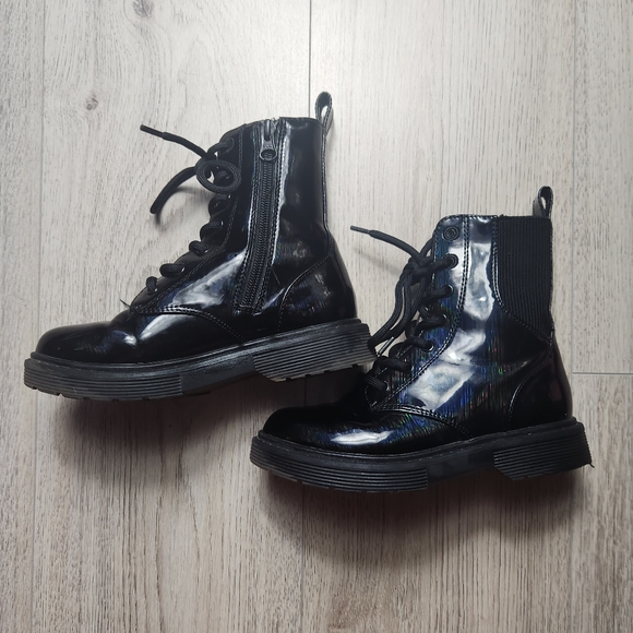 art class Other - Girls' Rochelle Glitter Zipper Lace-Up Combat Boots - Art Class Black Size 13